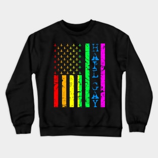 Hail Gay LGBT Satanic Flag Crewneck Sweatshirt